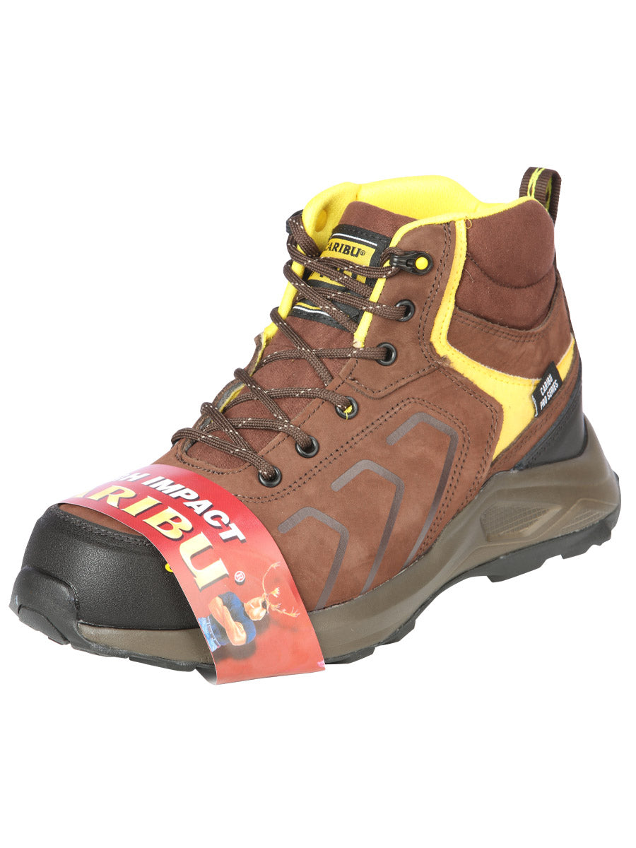Work Shoe Caribu - Synthetic finish - Brown/Yellow 44362