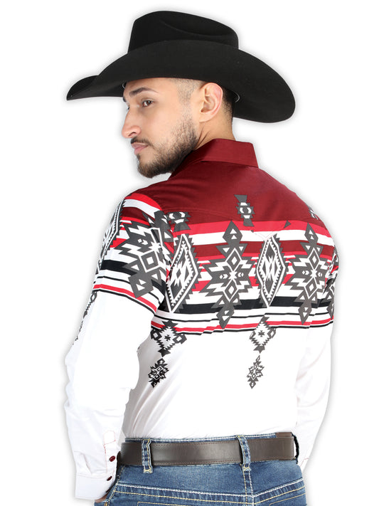 El General - Camisa informal de manga larga - Borgoña 44497