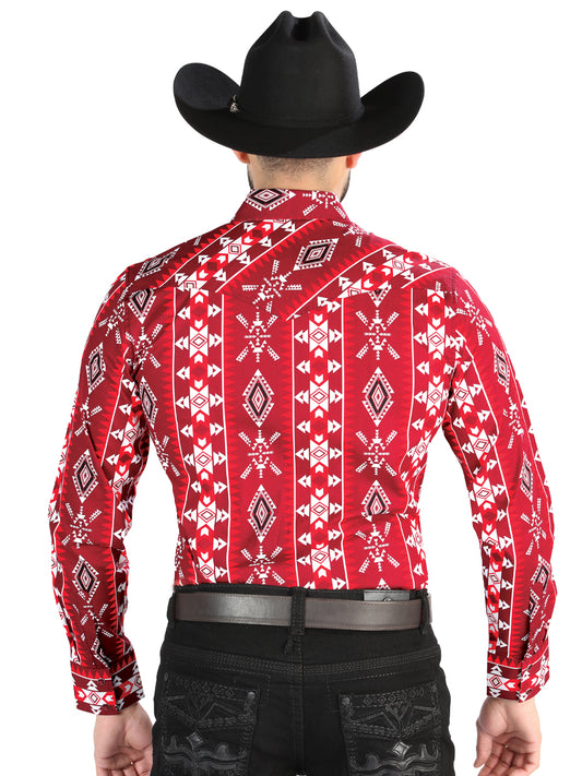 El General - Camisa informal de manga larga - Rojo 44504