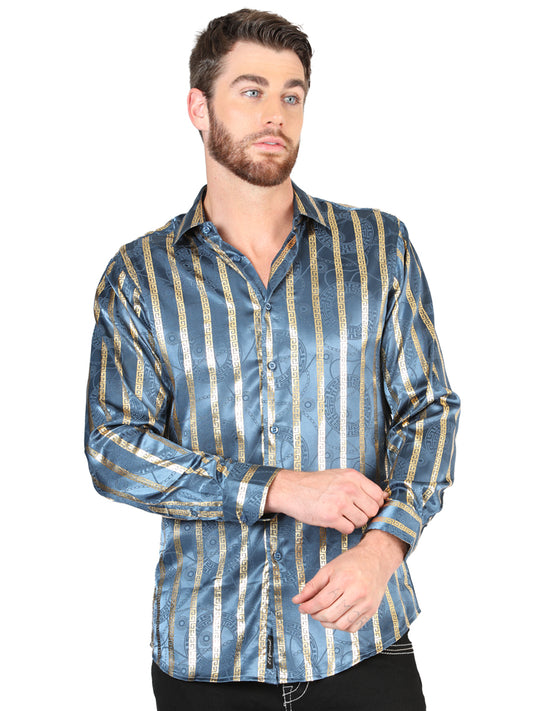 Camisa de manga larga informal El General Teal 44580