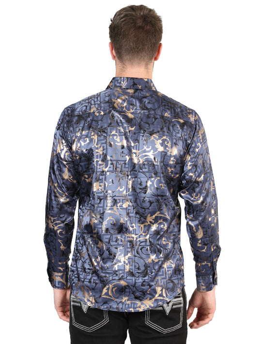 Camisa de manga larga informal azul marino El General 44589