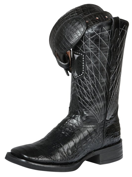 El General Rodeo - Botas de piel de cocodrilo estampada - Negro 44671