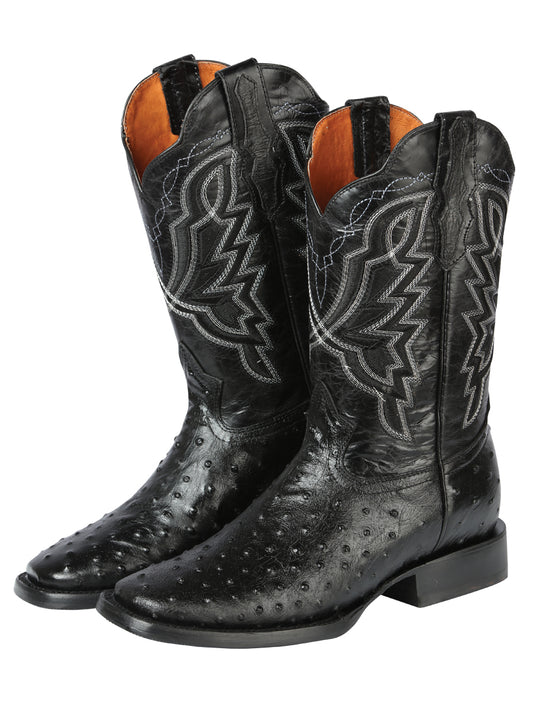 El General Rodeo - Botín de piel de avestruz estampada - Negro 44673