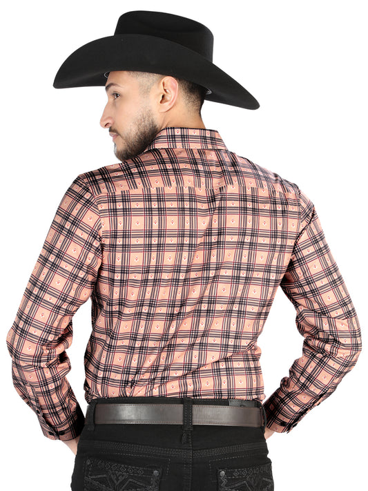 El General - Camisa informal de manga larga - Beige/Negro 44697