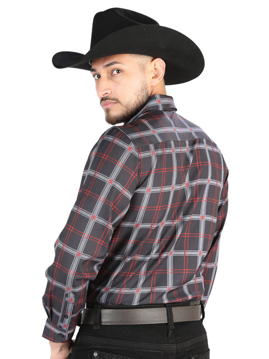 El General - Camisa informal de manga larga - Negro/Gris 44709