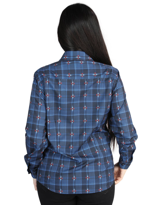 El General - Camisa informal de manga larga - Negro/Azul 44721
