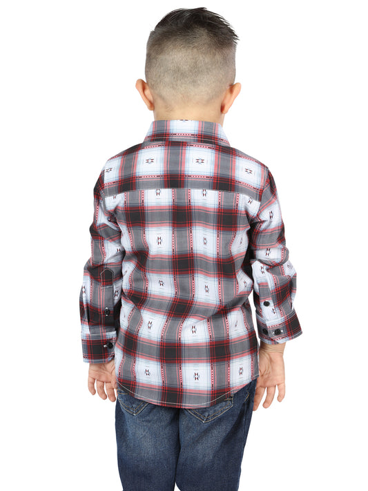 Camisa informal de manga larga negra/roja El General 44735