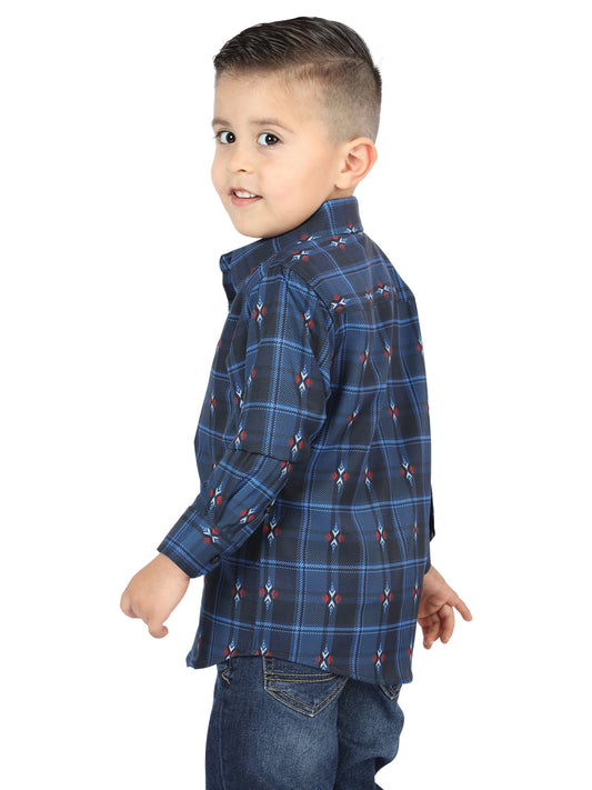 Camisa informal de manga larga Black/Blue El General 44738