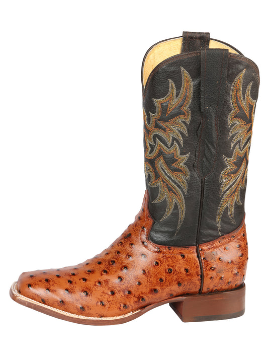 El General Rodeo - Botas de piel de avestruz estampada - Coñac 44936