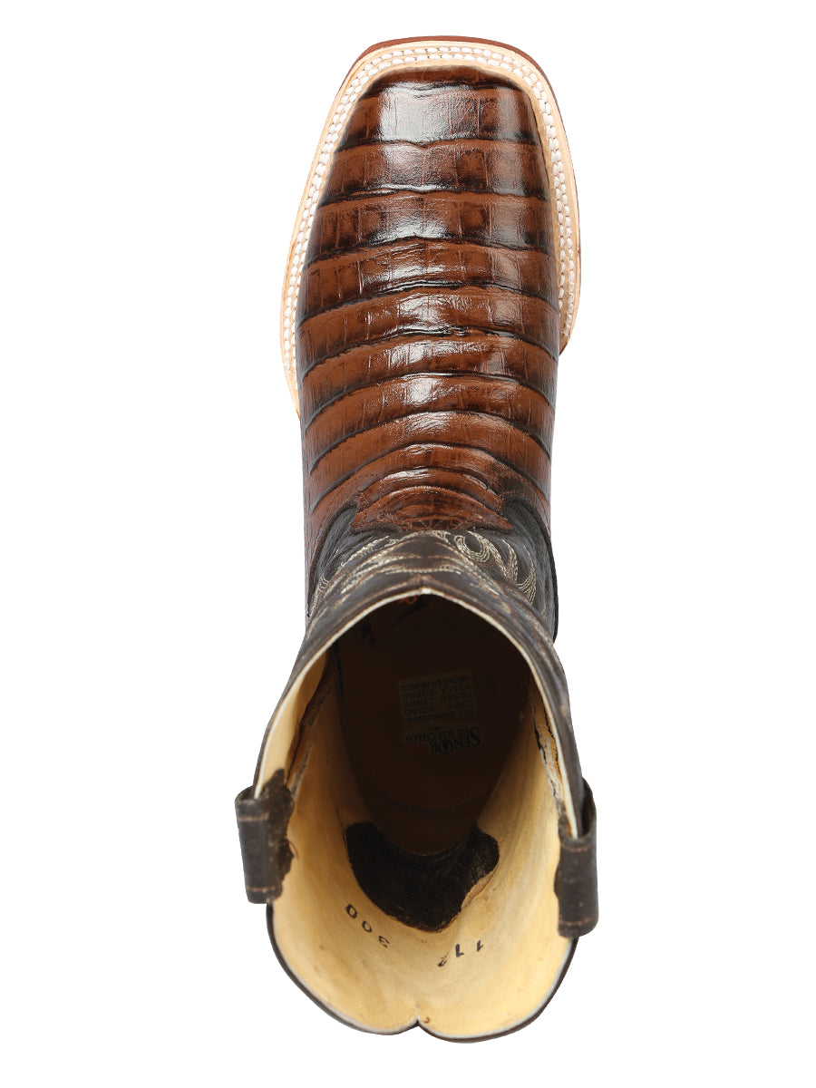 El Señor de los Cielos Men’s Rodeo Boot - Imitation Caiman Belly Leather - Brown
44937