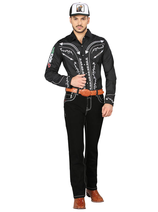 Vaqueros Centenario de mezclilla corte bota - Negro 44966
