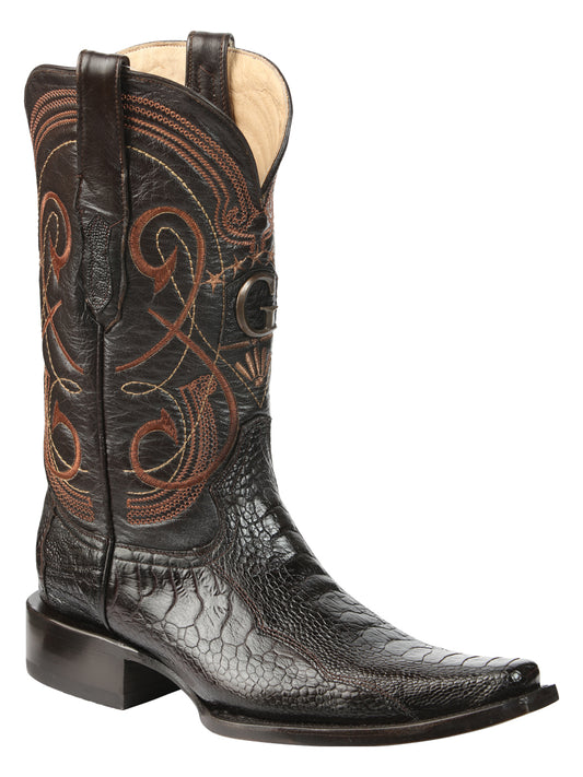 Botas Cowboy de Piel de Pata de Avestruz Exótica para Hombre El General - Marrón 45068