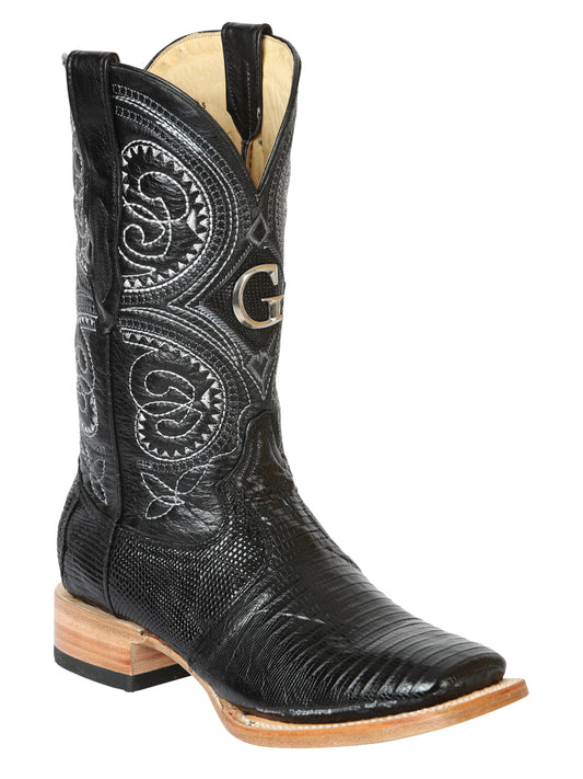Botas de vaquero El General de piel exótica de lagarto para hombre - Negro 45069