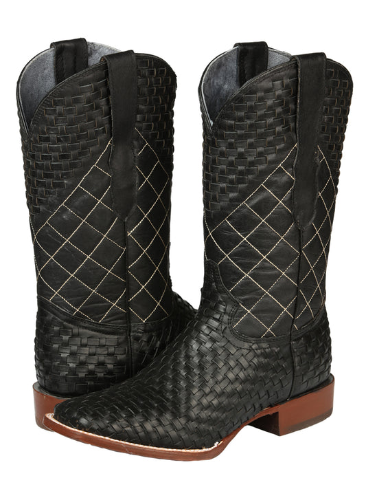 Botas de rodeo El General para hombre de cuero Petatillo - Negro 45438