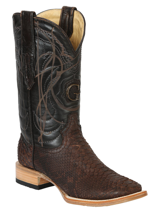 Botas de Rodeo de Pitón Exótico para Hombre El General - Marrones 45502