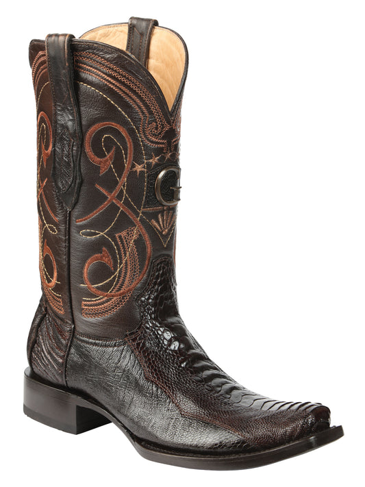 Botas Vaqueras de Pata de Avestruz Exótica para Hombre El General - Marrones 45511