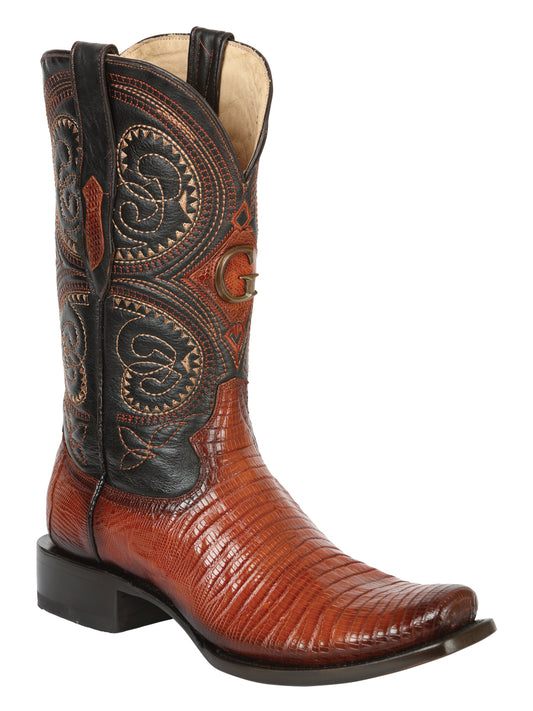Botas de vaquero de lagarto exótico para hombre El General - Coñac 45514