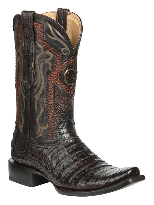 Botas vaqueras de caballero con vientre de caimán exótico El General - Marrón 45519