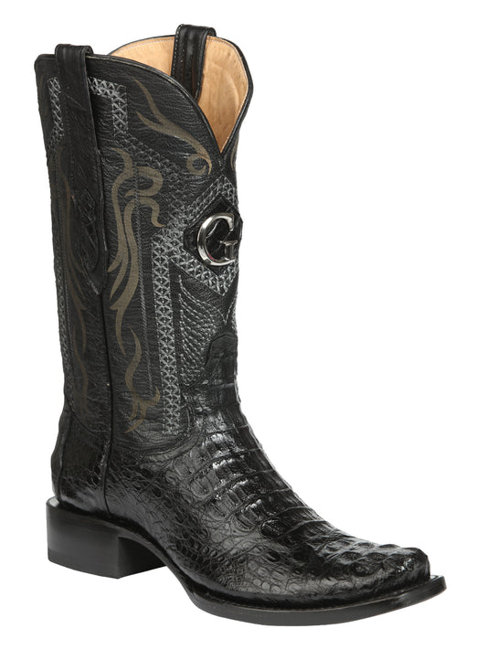 Botas de Cowboy de Caimán Exótico El General para Hombre - Nuca Negra 45521