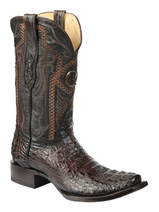 Botas de vaquero El General de piel de caimán nuca para hombre - Marrón 45522