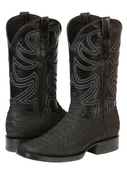Bota El General de Rodeo para Hombre Imitación Pitón - Negra 45561