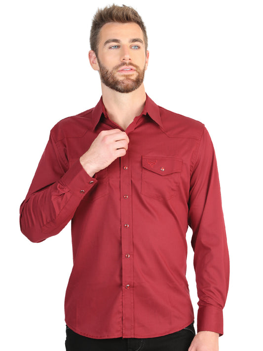 Camisa Vaquera de Manga Larga para Hombre El General - Elástica Roja 45614