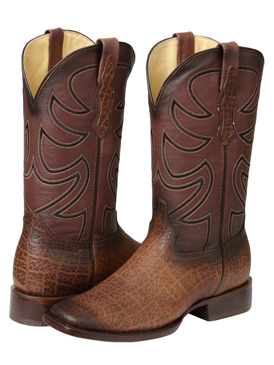 Botas de rodeo El General para hombre - Estampado de elefante color tabaco 45665
