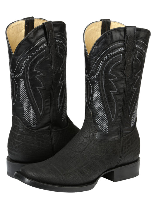 Botas Vaqueras El General para Hombre - Cuello de Toro de Imitación Negro 45666