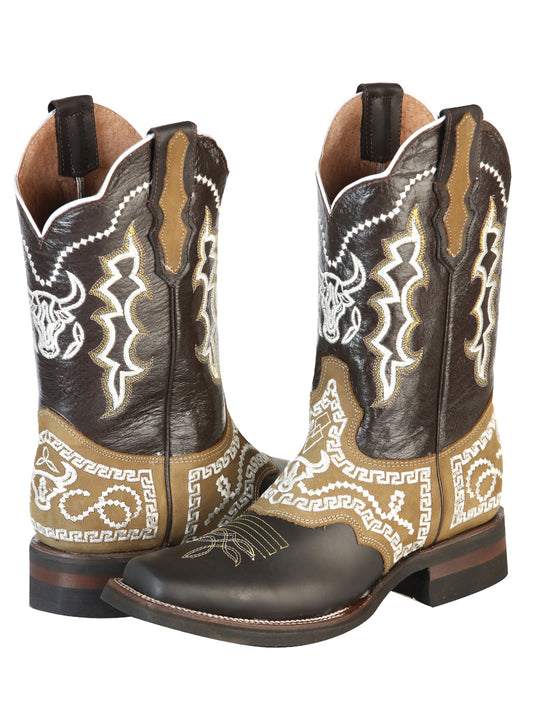 Bota El General Rodeo - Crazy Brown con Bordado 51110