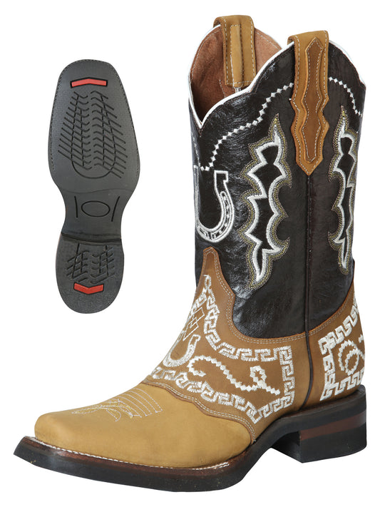 Bota General Rodeo - Nobuck Miel con Bordado 51111