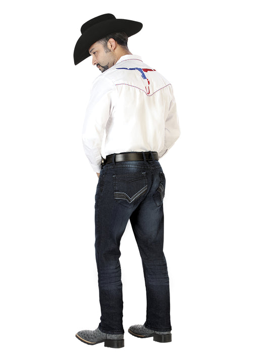 Camisa Bordada El Señor de los Cielos Blanca/Roja 126672