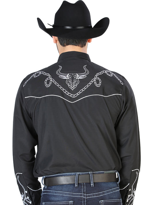 Camisa bordada El Señor de los Cielos Negra/Blanca 126711