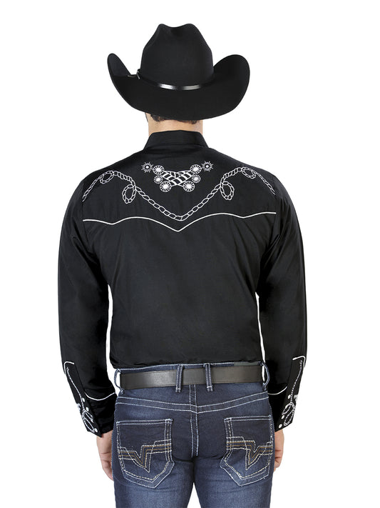 Camiseta Bordada El Señor de los Cielos Blanco/Negro 126717