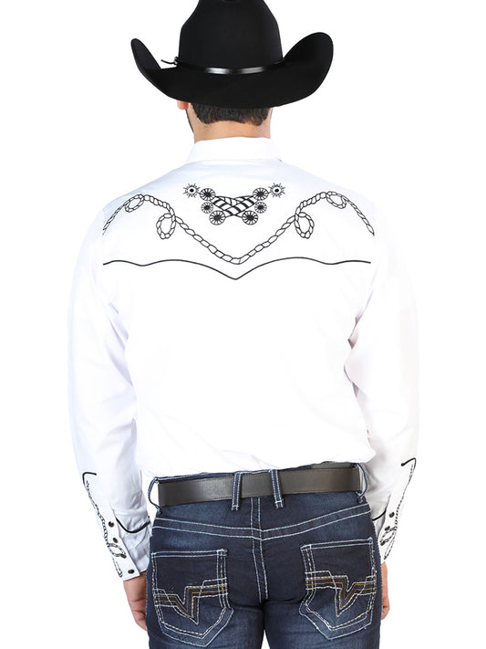 Camisa bordada El Señor de los Cielos blanca/negra 126718