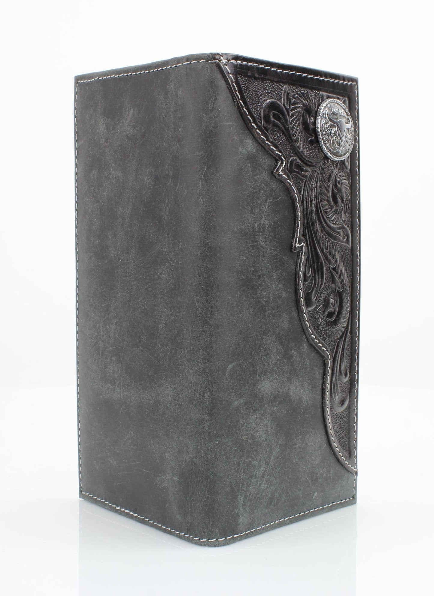 Cartera Rodeo de Cuero Encerado con Concho de Cuerno Largo ABW027- LGNHRN