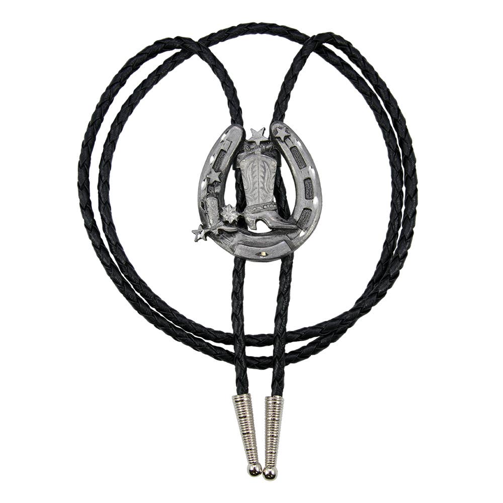 Made in the USA - Horseshoe Bolo Tie with Boot