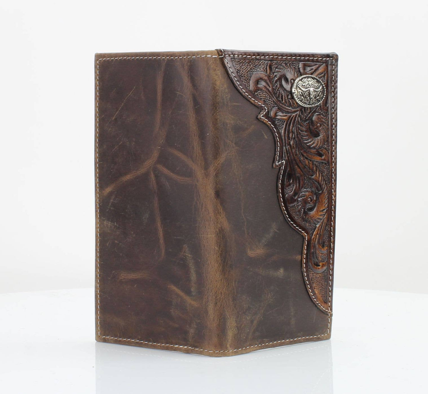 Oil Pull Up Long Horn Concho Rodeo Wallet ABW027- LGNHRN