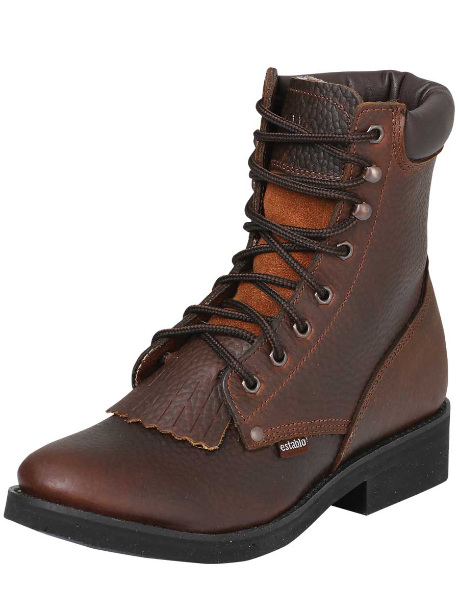 Establo Men’s Bull Fight Work Ankle Boot - Honey Lace-Up 32584