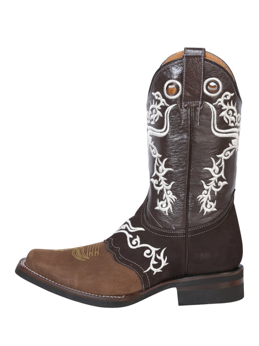 Bota Vaquera El General - Café Oscuro Loco/Café Oscuro con Bordado 34311