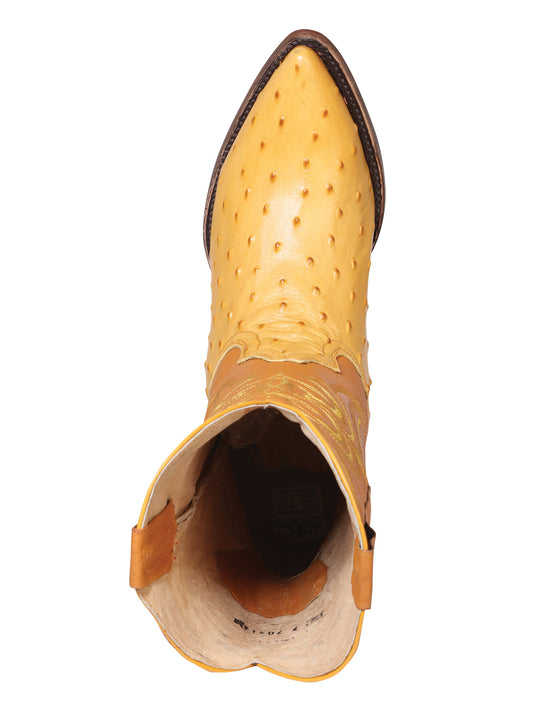 Bota vaquera para hombre El Señor de los Cielos - Piel con estampado de avestruz - Mantequilla 40837