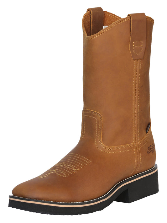 Establo Men’s Rodeo Work Boot - Crazy Leather in Mango 41549