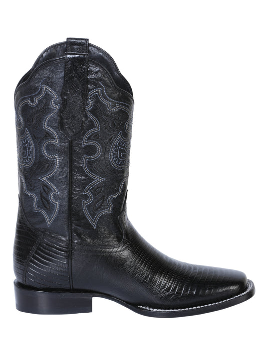 Bota de rodeo El General para hombre - Imitación de lagarto - Negra 41904