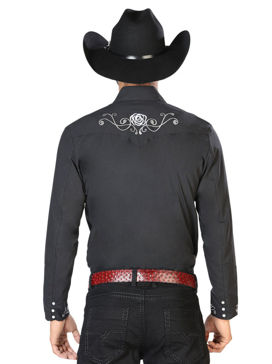 El General Camisa vaquera bordada blanco/negro 42937
