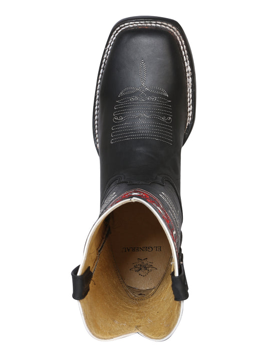 Bota Vaquera para Mujer El General - Piel Crazy Negro 42977