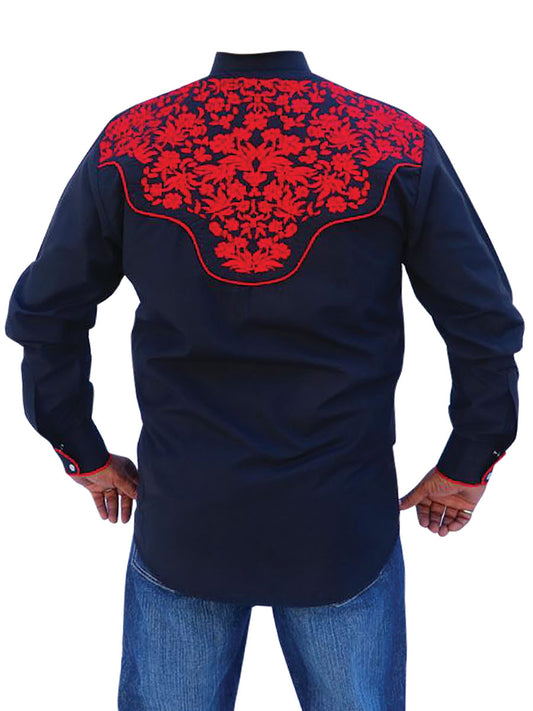 El Señor de los Cielos - Camisa bordada negra/roja 43297