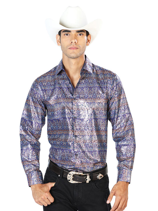 Navy Blue Casual Long Sleeve  Shirt 43567