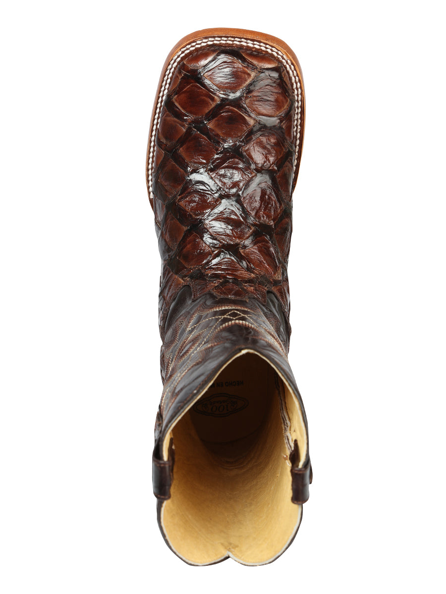 El General Men's Exotic Monster Fish Rodeo Boots - Brown 44116