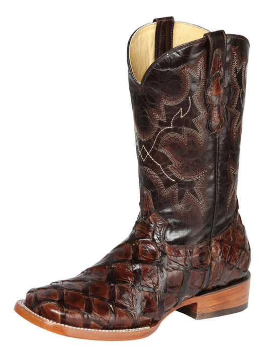 El General Men's Exotic Monster Fish Rodeo Boots - Brown 44116