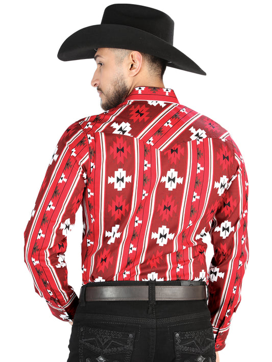 El General - Camisa informal de manga larga - Roja 44472