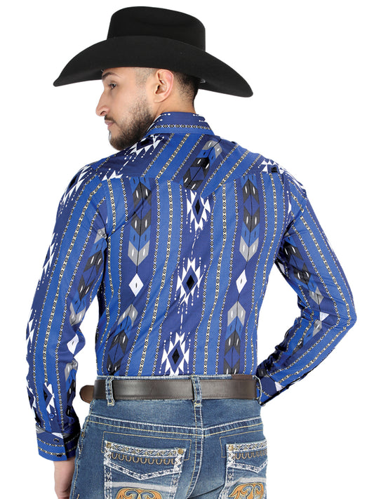 El General - Camisa informal de manga larga - Azul 44474